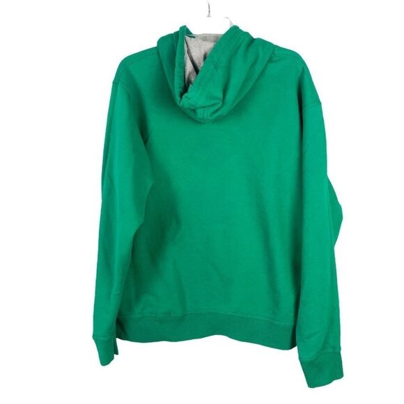 Vintage 90s Champion Spell Out Sweater Hooded Sz L Green Sweatshirt Big Logo Y2K - Picture 2 of 12